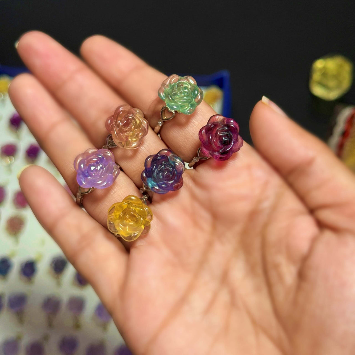Natural Fluorite Adjustable Ring – View 2