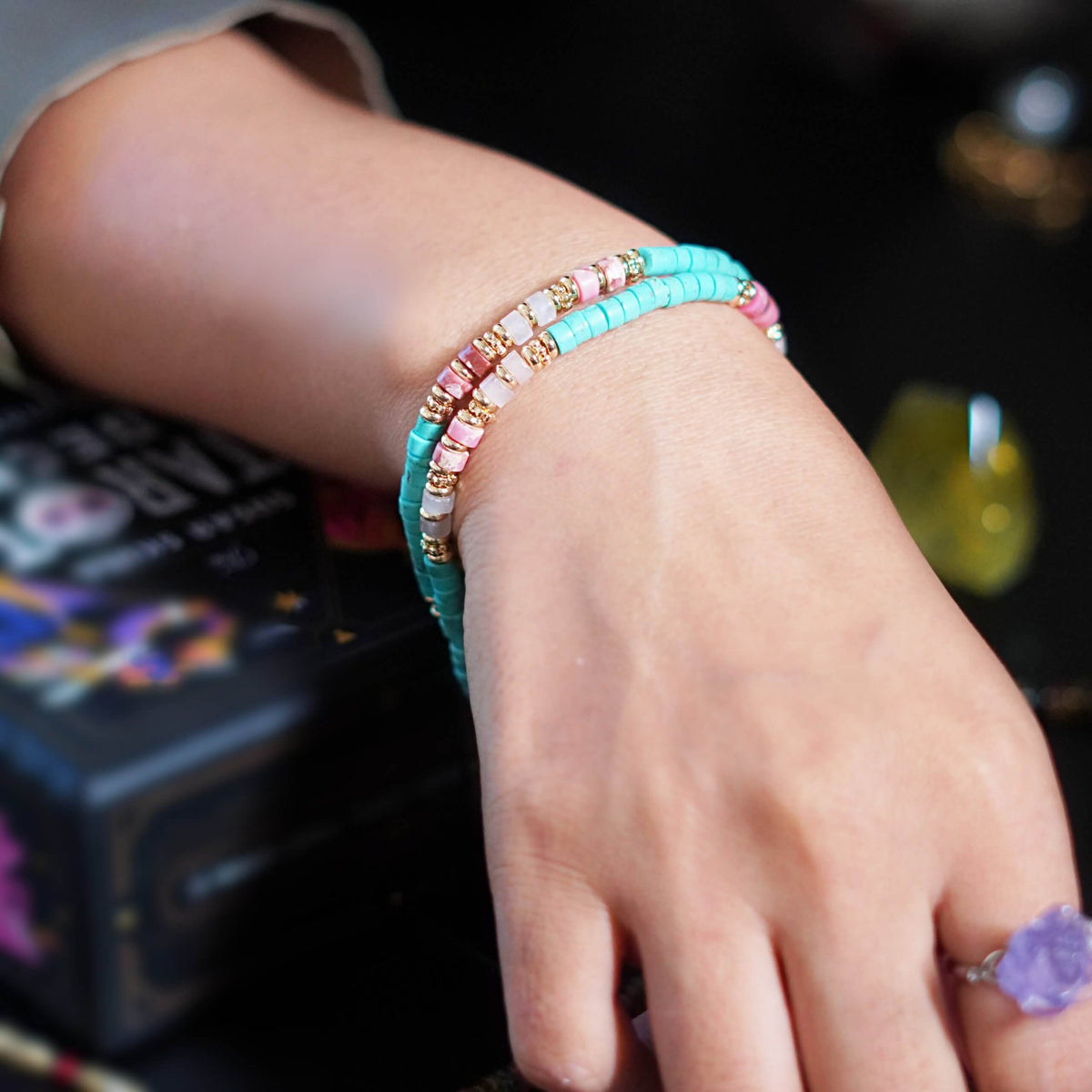 Natural Turquoise Necklace & Bracelet – Convertible Jewellery – View 2