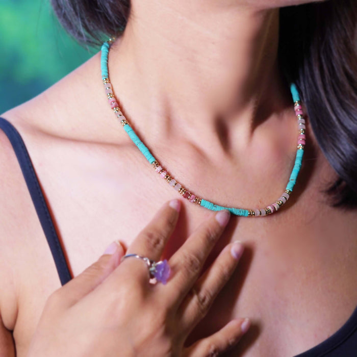 Natural Turquoise Necklace & Bracelet – Convertible Jewellery