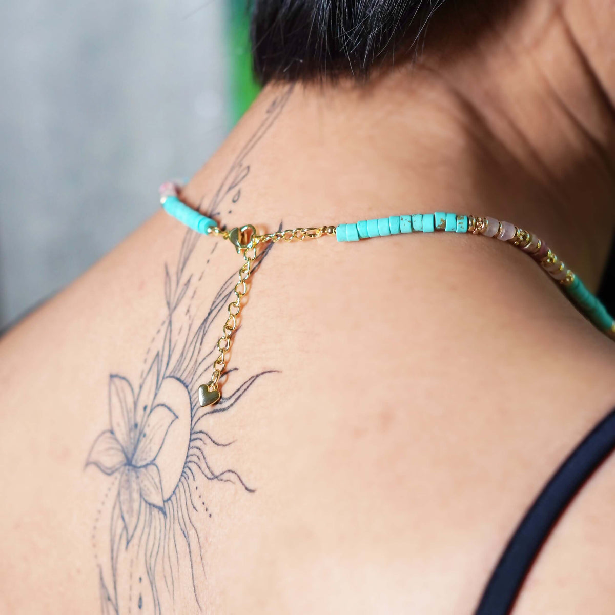 Natural Turquoise Necklace & Bracelet – Convertible Jewellery – View 3