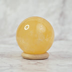 Yellow Calcite Sphere – View 3