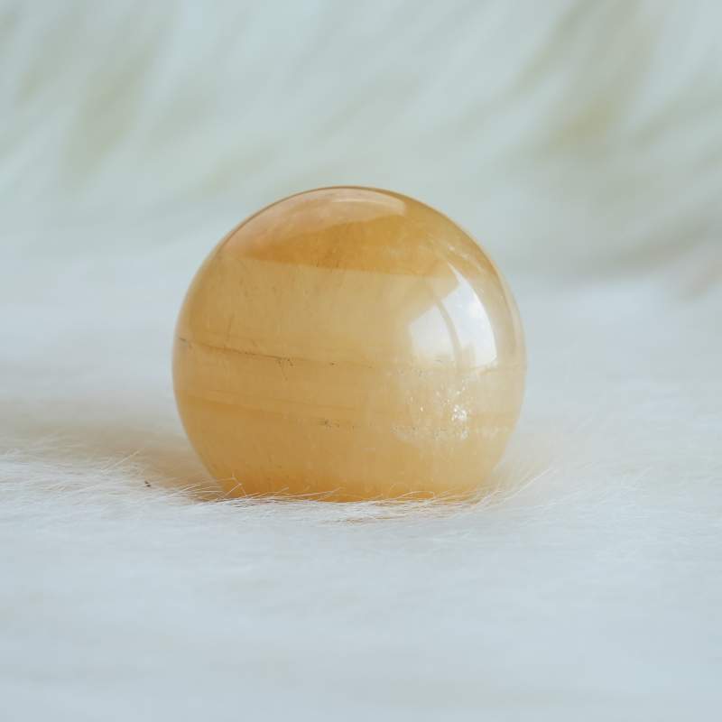 Honey Calcite Sphere – View 2