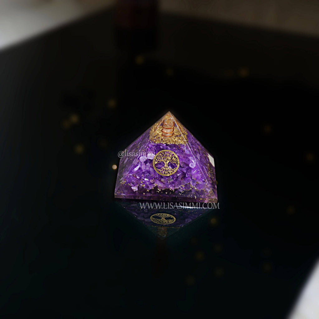 Amethyst Orgonite Pyramid – View 3