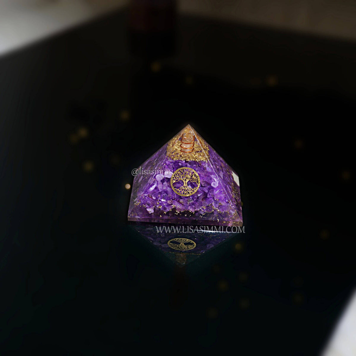 Amethyst Orgonite Pyramid – View 3