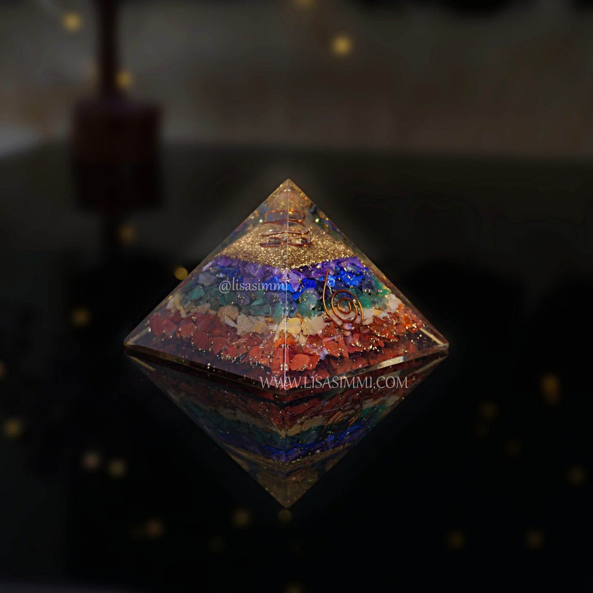7 Chakra Orgonite Pyramid – View 3