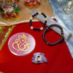 Top view of LisaSimmi Diwali gift set showing the four included crystal pieces