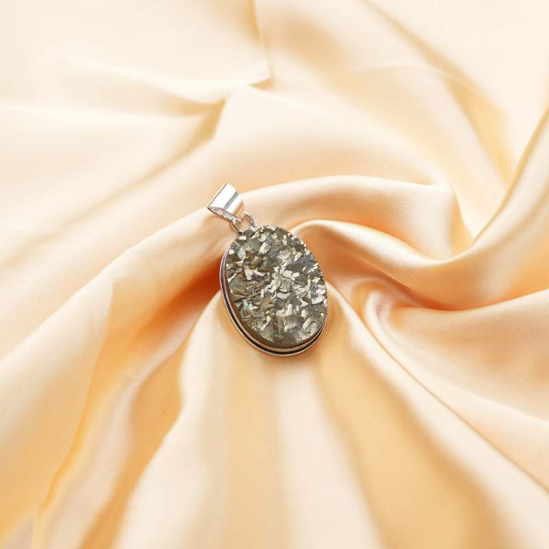 Pyrite Pendant with Chain – Wealth Intention