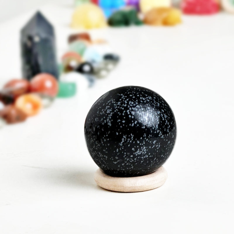 Snowflake Obsidian Sphere